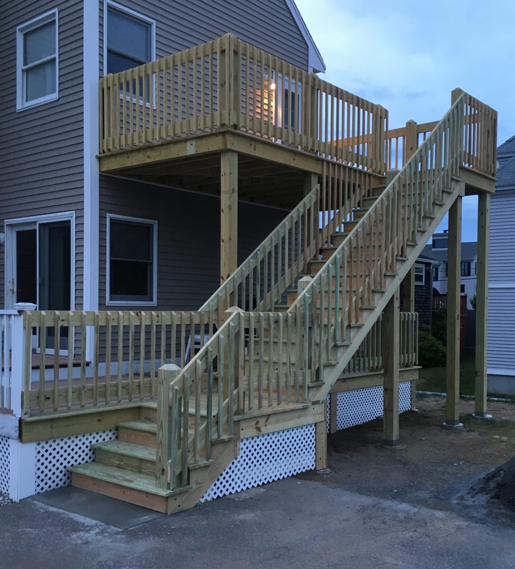 Multi Story Porch With Stairs - Canal General Contractors